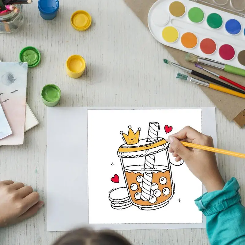 Cute Coloring Book Single-Sided Printing Coloring Pages Painting Books Portable Cozy Daily Activities Calming Relaxing Game For