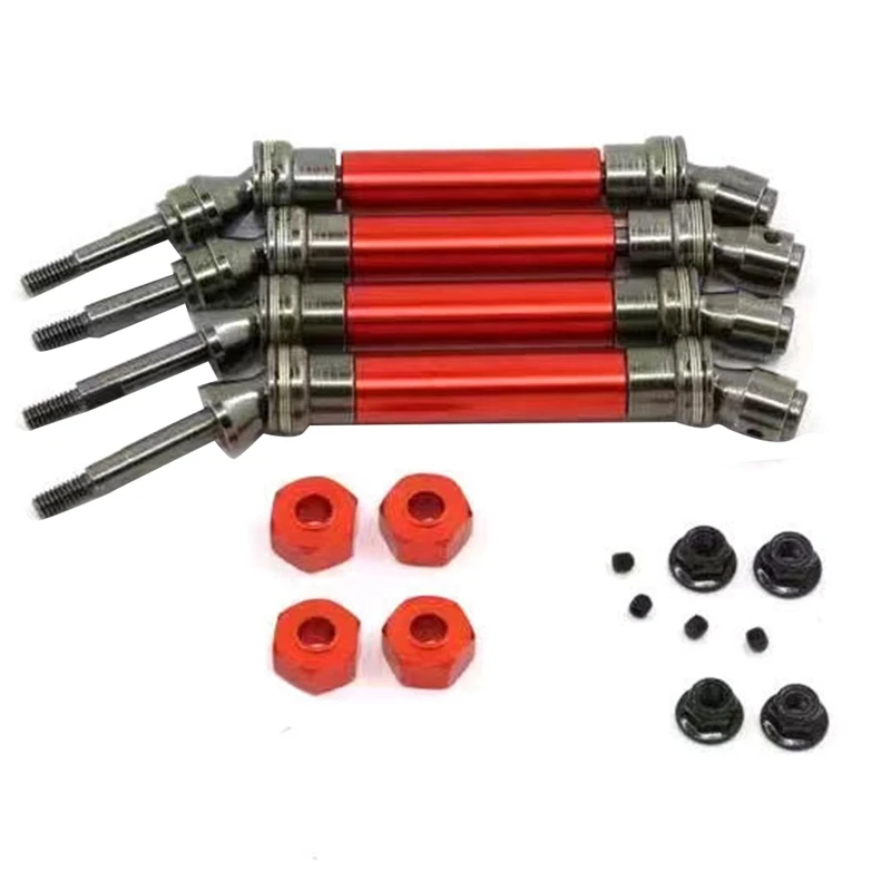 Steel CVD Front & Rear Drive Shaft Assembly Heavy Duty For 1/10 Slash VXL Stampede 4X 4 VXL Car Accessories Kits Red