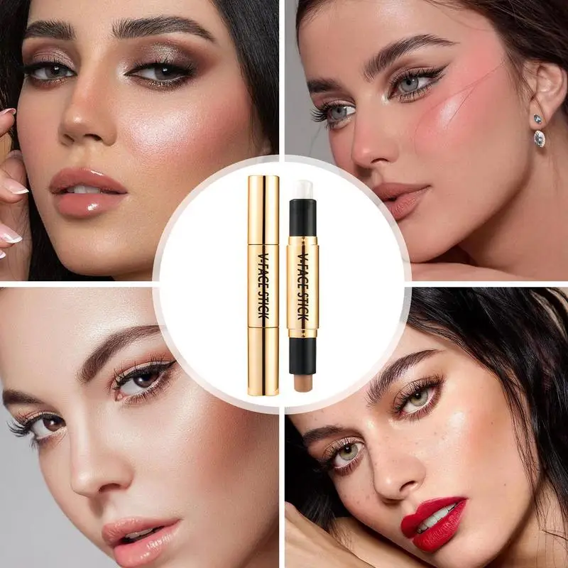 Evidenzia i contorni Stick Dual Cream contorni Stick Highlighter & Bronzer Pen Face Brightens & Shades Pencil per scolpire