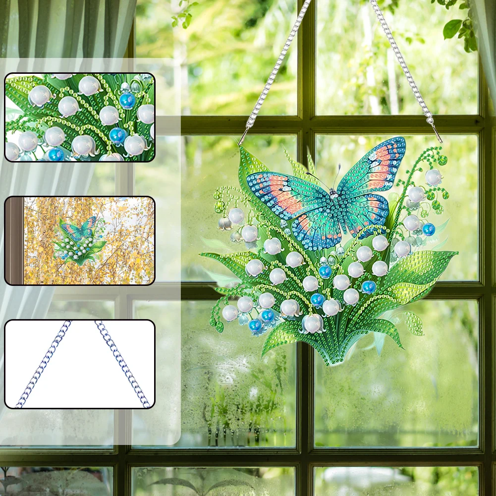 

Creative DIY Hanging Diamond Painting Kit Easy to Use Acrylic Crystals Modern Style Home Decor Art Gift