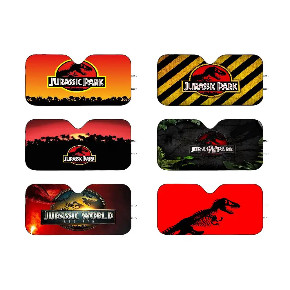 

J-Jurassic Park Dinosaur Print Windshield Sun Shade Car Solar Reflector Protector Window Visor Screen Cover Vehicle Windscreen