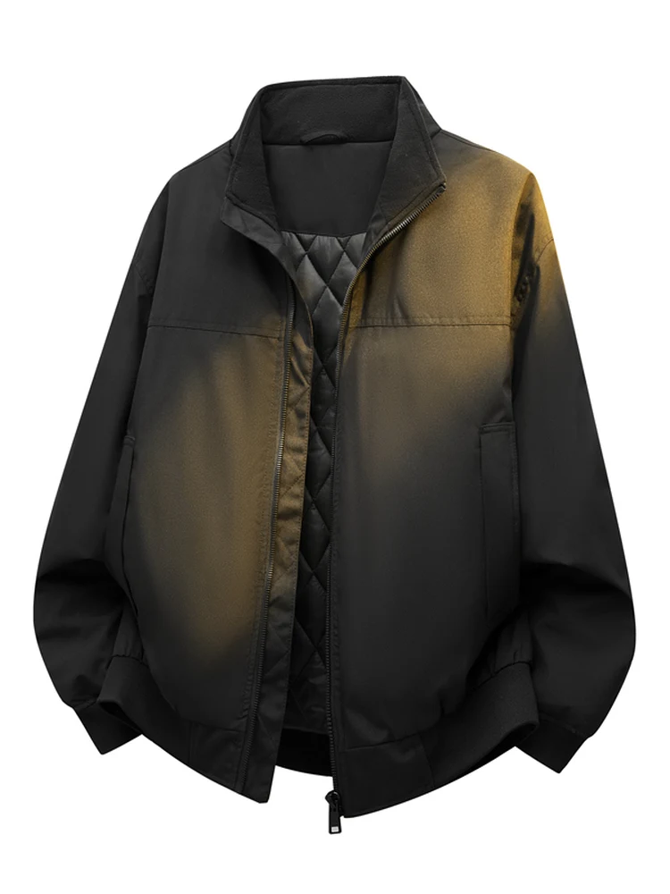 

New American Sle Pilot Jaet Thiened Men's Retro Collar Spring Trend Casual Versatile Leisure Turn-down Collar Top