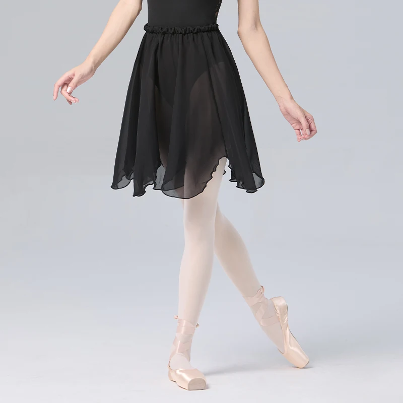 Ballet Dance Skirt for Women Adults Teen Lyrical White Black Petal-shaped Chiffon Skirt Ballerina Dance Practice Skirts