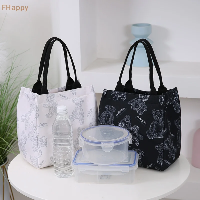 Cute Cartoon Printed Pattern Large Capacity Bento Bag Office Worker Lunch Handbag