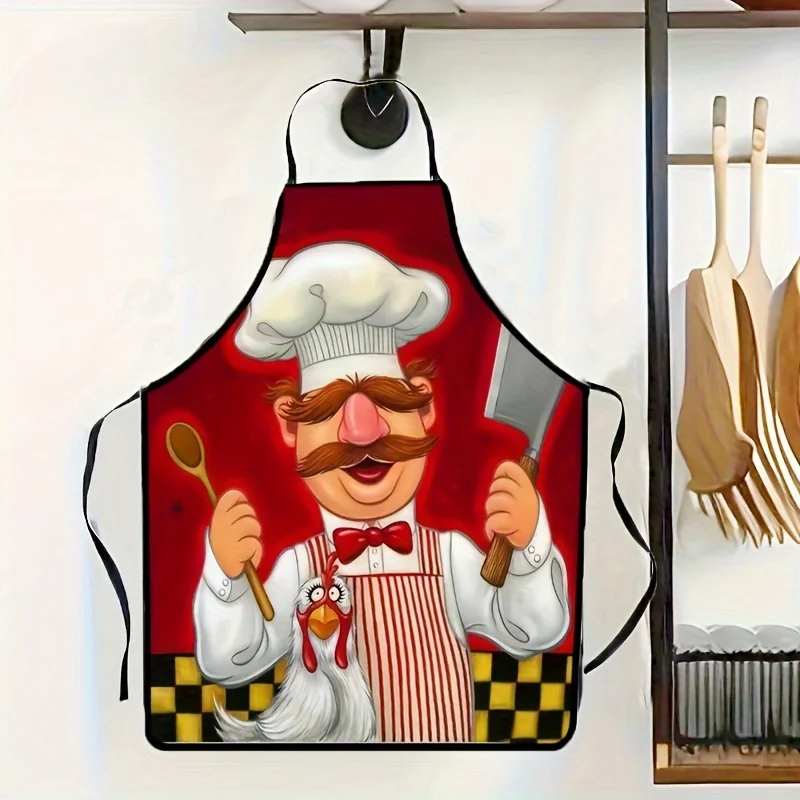 

1 шт. стильный фартук с рисунком шеф-повара