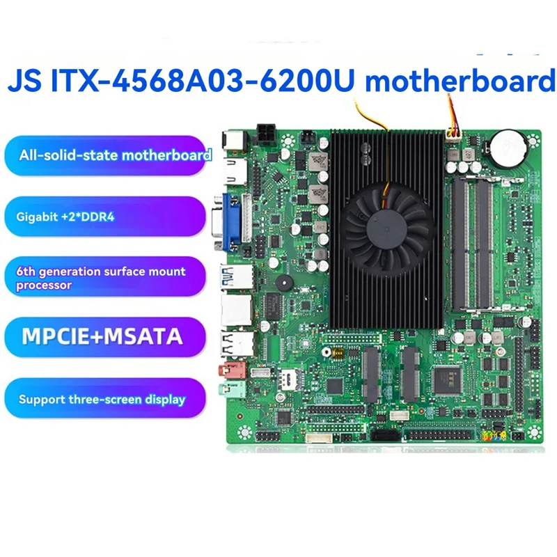 

Triple-Screen Display Laptop Motherboard ITX-4568A03(I5-6200U) Mini ITX 2X DDR4 Industrial VGA LVDS Interface