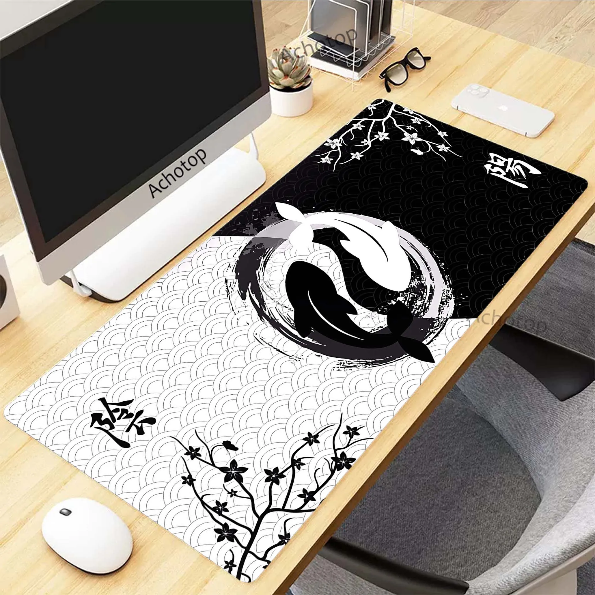 

Japanese Koi Fish Large Mousepad Game Mouse Pad Gamer Mouse Mat Gaming Accessories Keyboard Pads Speed Desk Mat XXL 90x40cm