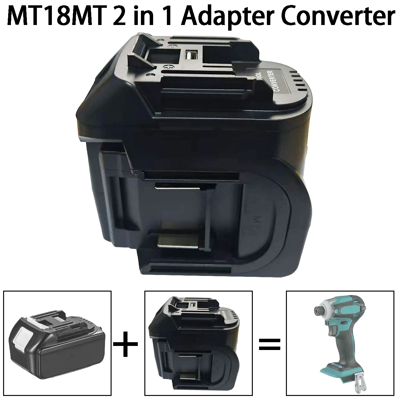 

For Makita 18V Batteries MT18MT 2 in 1 Battery Adapter Converter Compatible with For Makita 18V Battery Cordless Power Tool