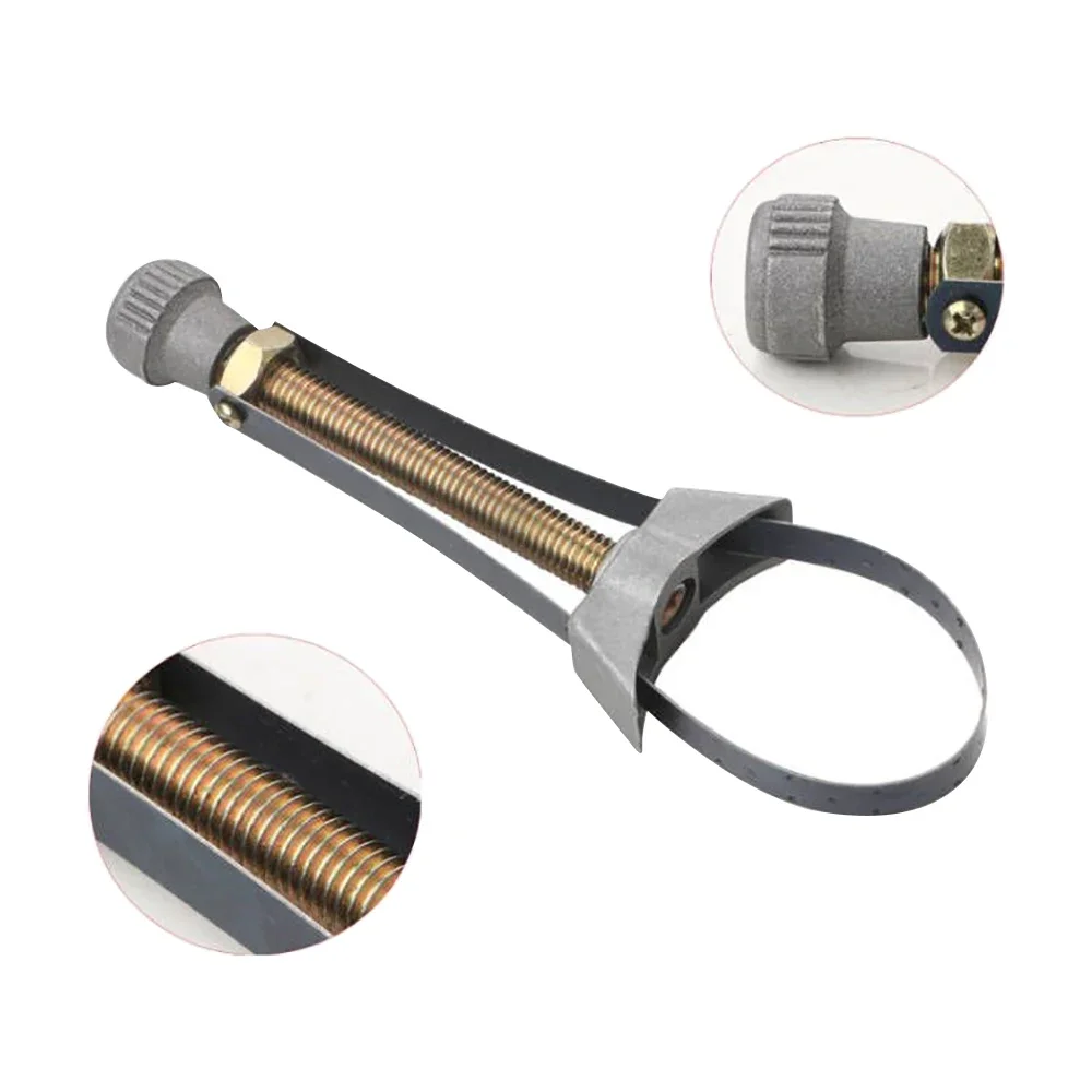 Herramienta de extracción filtro aceite para coche y motocicleta, llave correa diámetro ajustable 60mm a 120mm, a