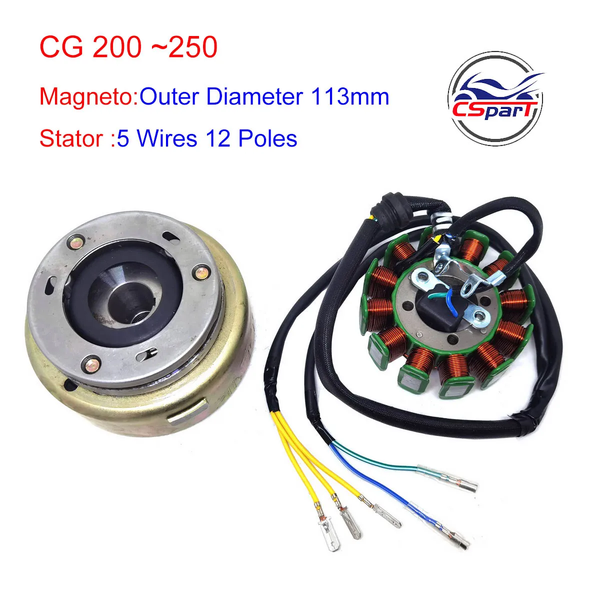 

Magneto Flywheel Stator 12 Poles CG 125CC ~250CC Lifan ZongShen Taotao SunL Kazuma Dirt Pit Bike ATV Quad Parts