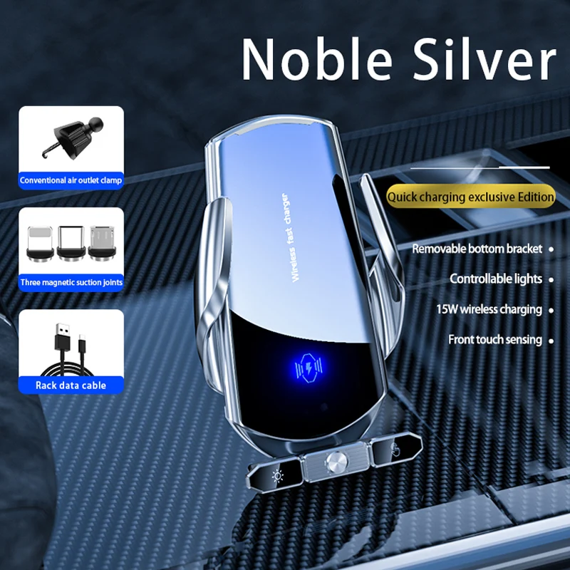 Auto draadloze oplader Magnetische automatische infrarood inductie Snel opladen voor iPhone Xiaomi Samsung Autohouder Telefoonhouder