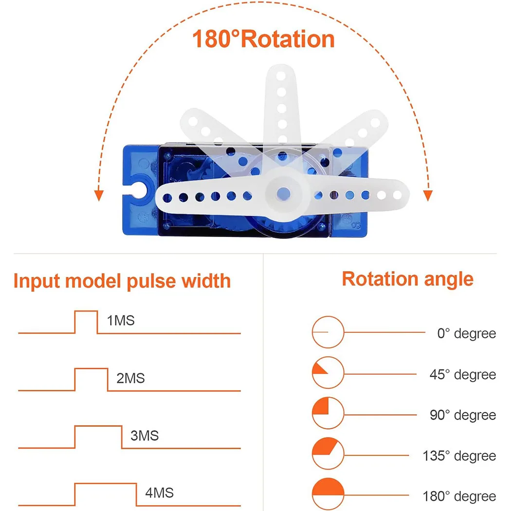 2/5/10pcs Sg90 Servo Motor Micro 9g 180 360 Degree Mount Sg90 Kit Without Metal Gear Pro Rc Car Toy Airplane Arduino Uno Diy image 4