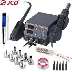 JCD 800W SMD Soldering Station Quick Heat 3 in 1 Heat Gun USB Interface LED Display Solder Iron BGA Rework Welding Station 8206