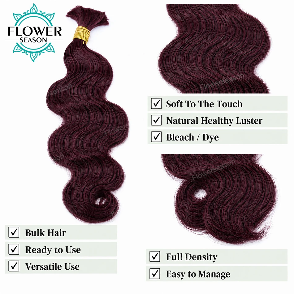 バルク人毛編組ボディ波状ダブル描画色 30 27 99J バ - Hair Care Wavy Hair のレビューと価格