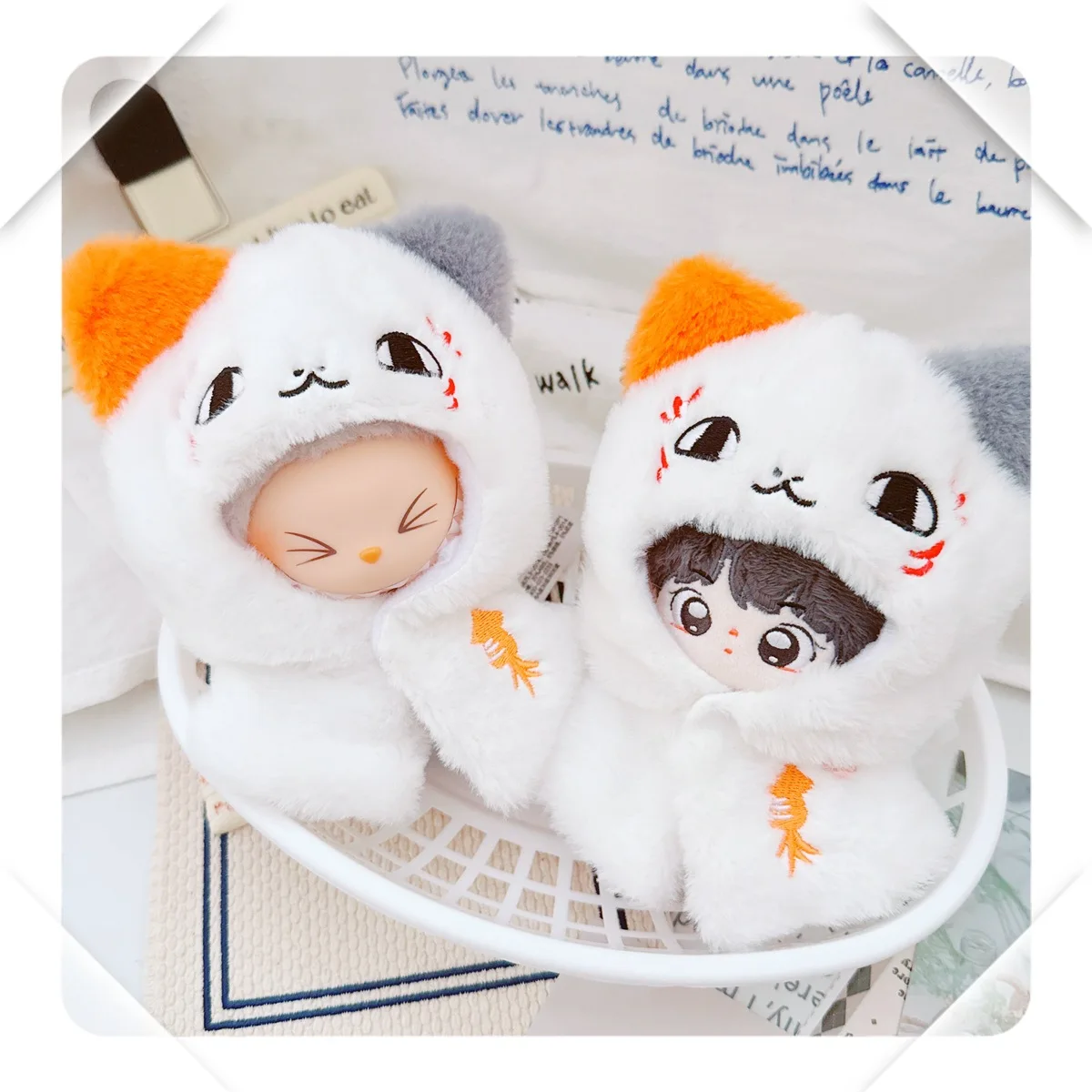 10cm Plush Doll Clothes White Cat Teacher Coat Kawaii Dress-Up Idol Doll Change Game Anime Peripherals Cute Gift