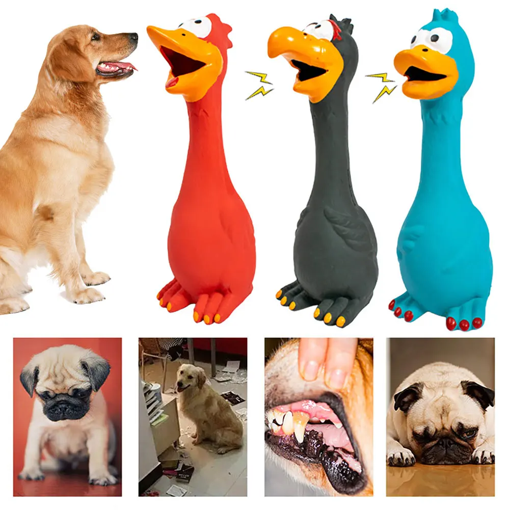 Pets Dog Toys Screaming Chicken Squeeze Sound Toy Rubber Pig Duck Squeaky Chew Bite Resistant Toy Puppy Training Interactive