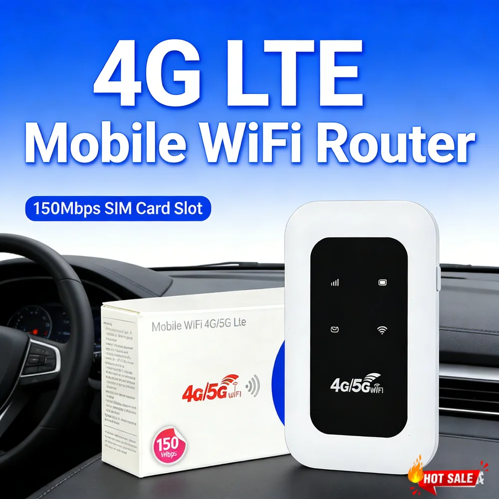 

4G LTE Mini Outdoor Hotspot with SIM Card Slot 150Mbps Pocket Wifi Hotspot Portable WiFi Router for Home Office RV Camping