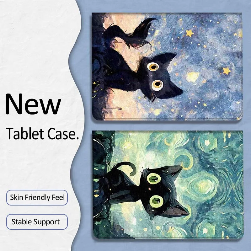 

Starlit Sky Art Cat Gift For Xiaoxin Lenovo Tab P12 Extreme Legion Y900 Idea Pro GT 12.1 2025 Foldable Tablet Case