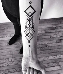 Waterproof Temporary Tattoo Sticker large rhombus square totem line tattoo flame tatto stickers flash tatoo fake tattoos for men