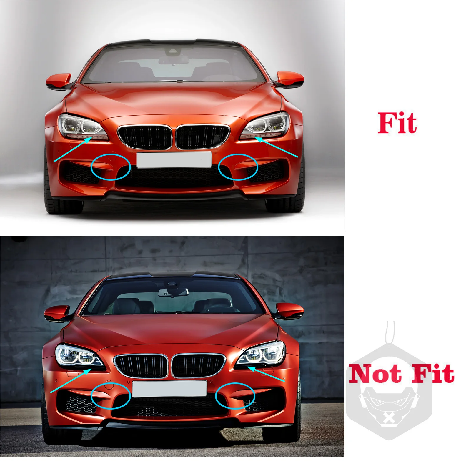 For BMW M6 F06 F12M F13M 2012-2015 Real Dry Carbon Fiber Front Fog Lamp Pack Corner Splitter Cover Car Accessories Modification