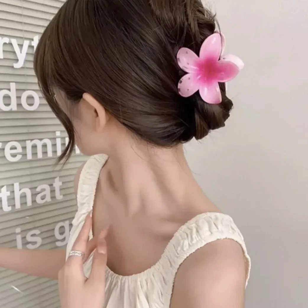 هاواي زهرة مشبك شعر مقاطع مخلب كبير ل دبابيس الشعر سميكة/رقيقة للنساء الفتيات المشابك الشاطئ الصيف إكسسوارات الشعر هدايا