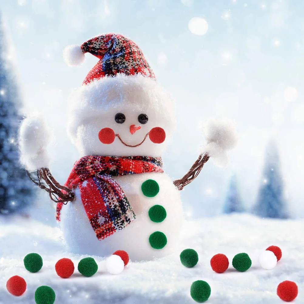 

1000Pcs Christmas Pom Pom Balls DIY Material Craft Supplies for Clothing Shoes Xmas Tree Ornaments Christmas Pompom Balls