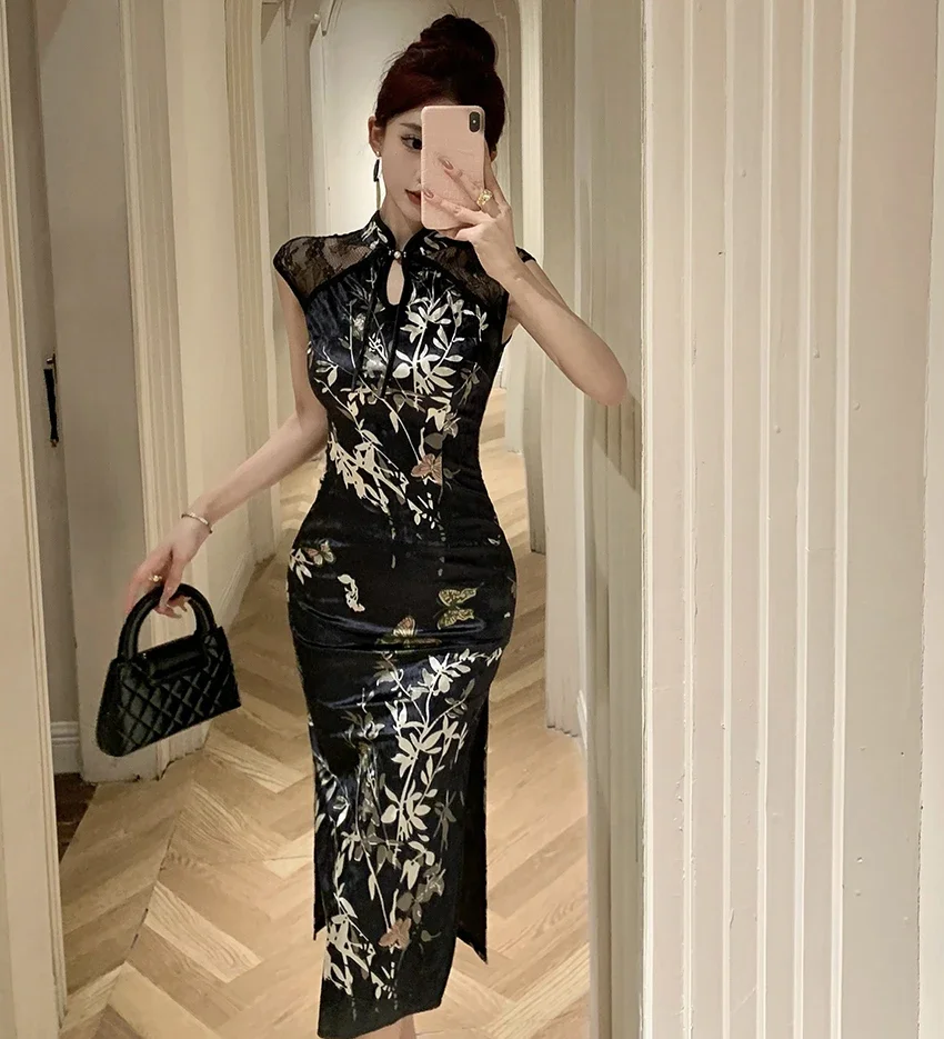 

Новый летний дизайн, улучшенное утягивающее платье Cheongsam, темпераментное платье с запахом ягодиц