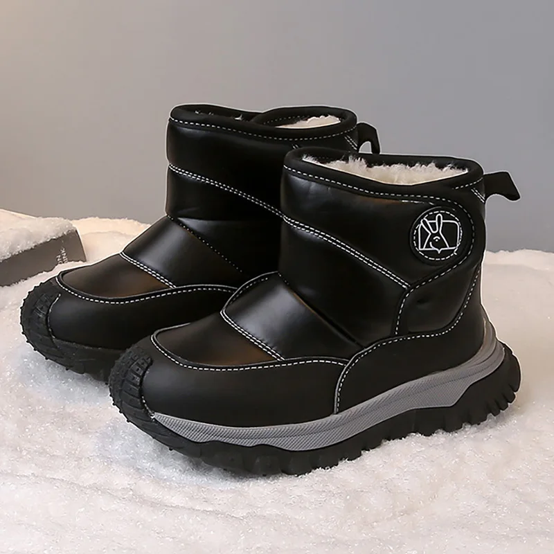 

Teenager Kid's Snow Boots Thick Warm Boy's Girl's Plush Boots Trend Fashion Cotton Warm Shoes For Kids Fashion Children Boots