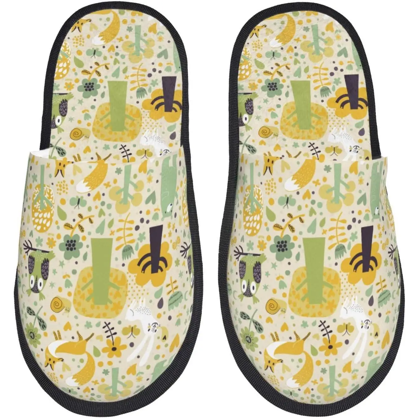 

Женские нечеткие домашние зимние домашние тапочки без шнуровки с животным принтом дерева, домашние и уличные плюшевые домашние тапочки без шнуровки