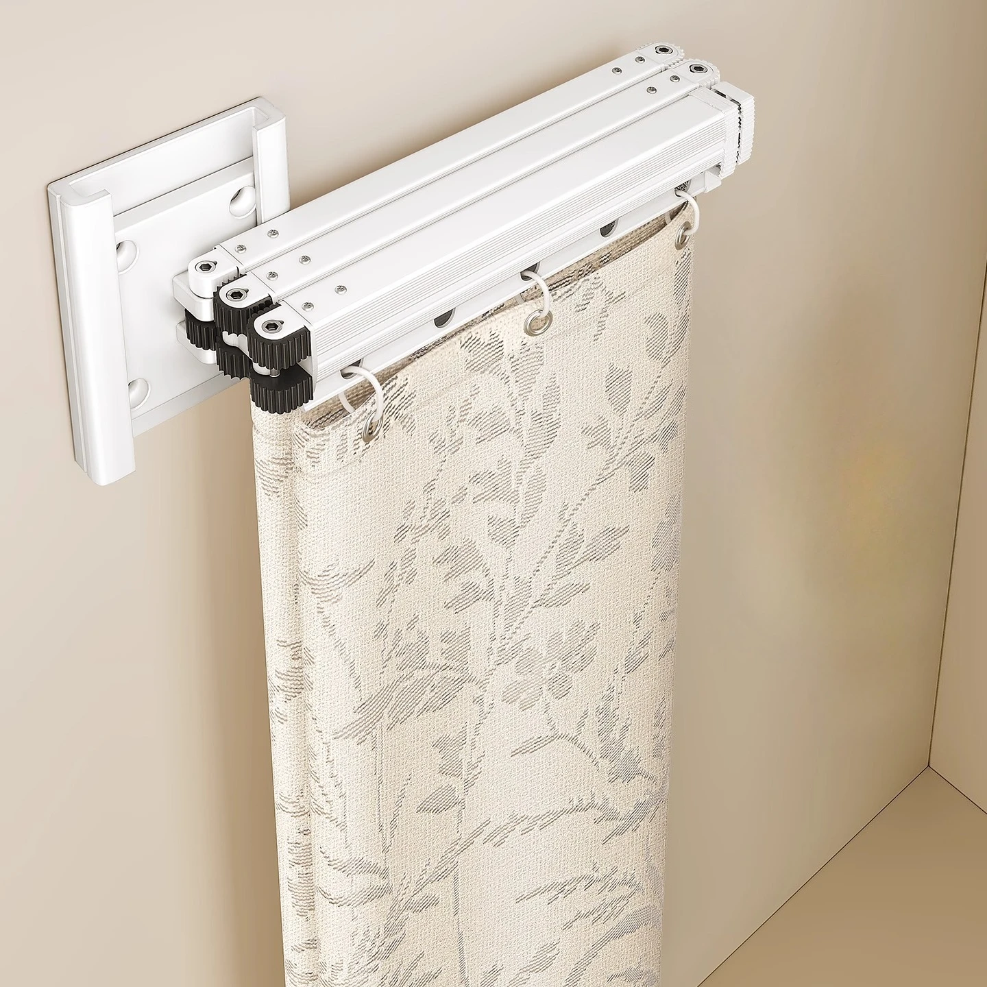 

Bathroom Shower Curtain No-Drilling Foldable Invisible Waterproof Bath Screen Wet-Dry Separation Room Partition