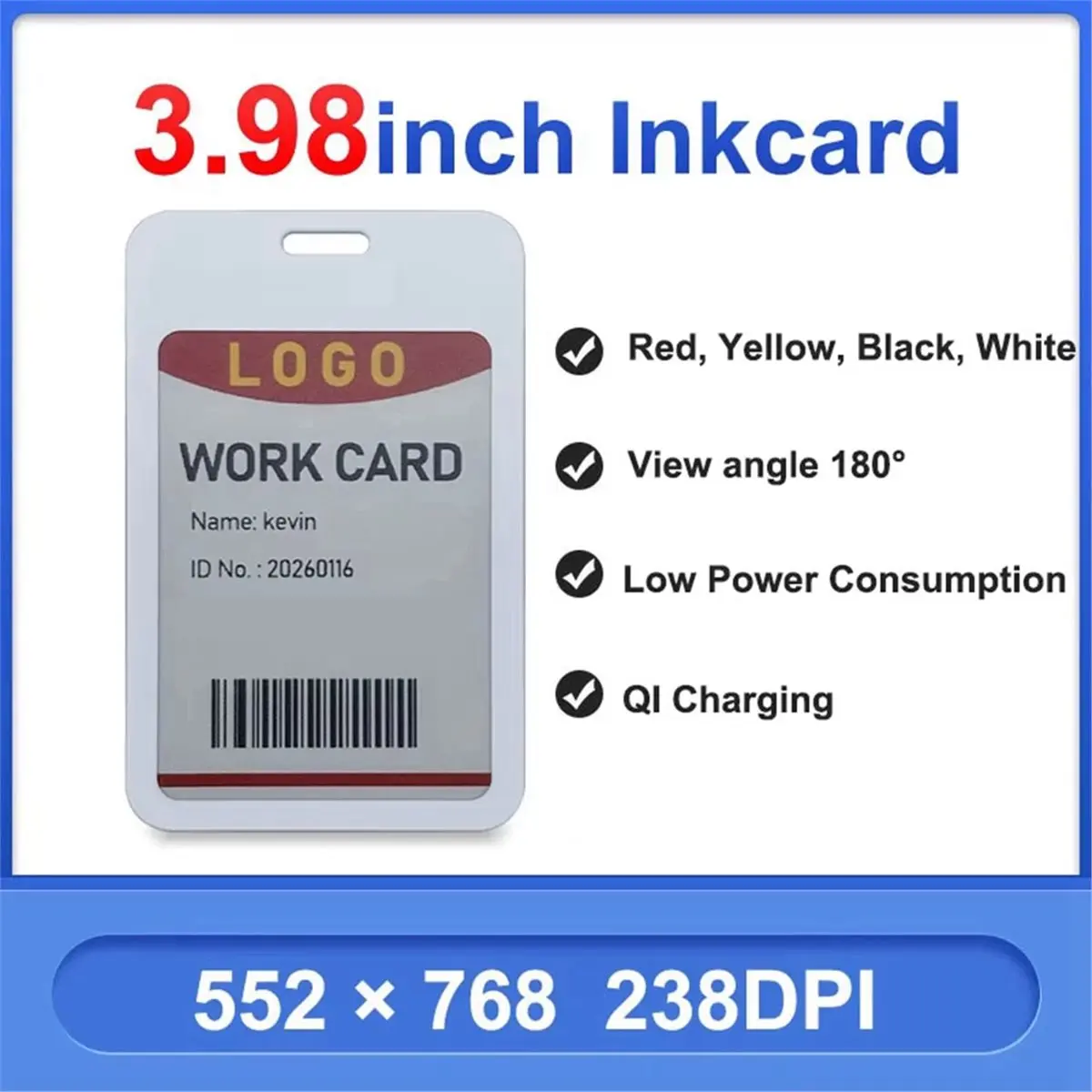 Power Tools With Names - (A99Z) 3.98 インチ ディスプレイ 4 色電子ペーパー従業員バッジ出展者