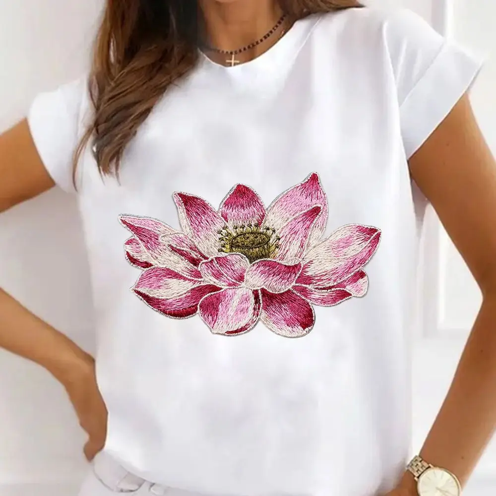 

Soft DIY Lotus Flower Patch Clothes Wedding Dress Accessory No Glue Embroidered Patches Embroidery Stickers