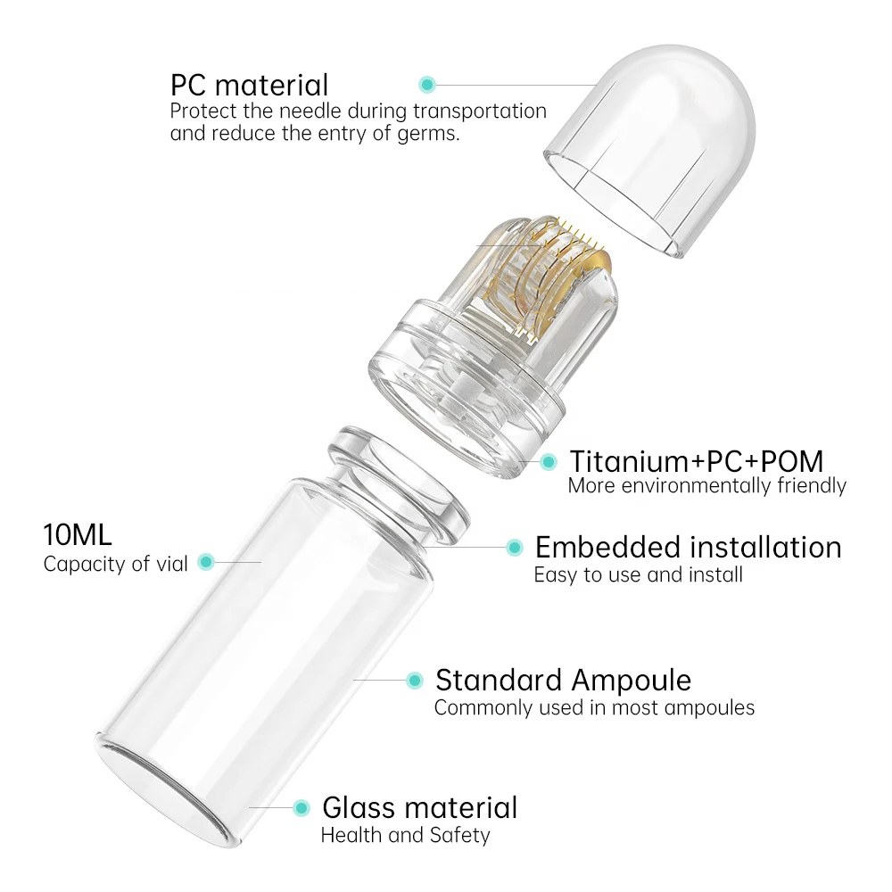 Hydra Roller HR64 Microneedling Titanium Needle Derma Roller applicatore di siero strumento per la cura della pelle per viso, capelli, barba-senza siero