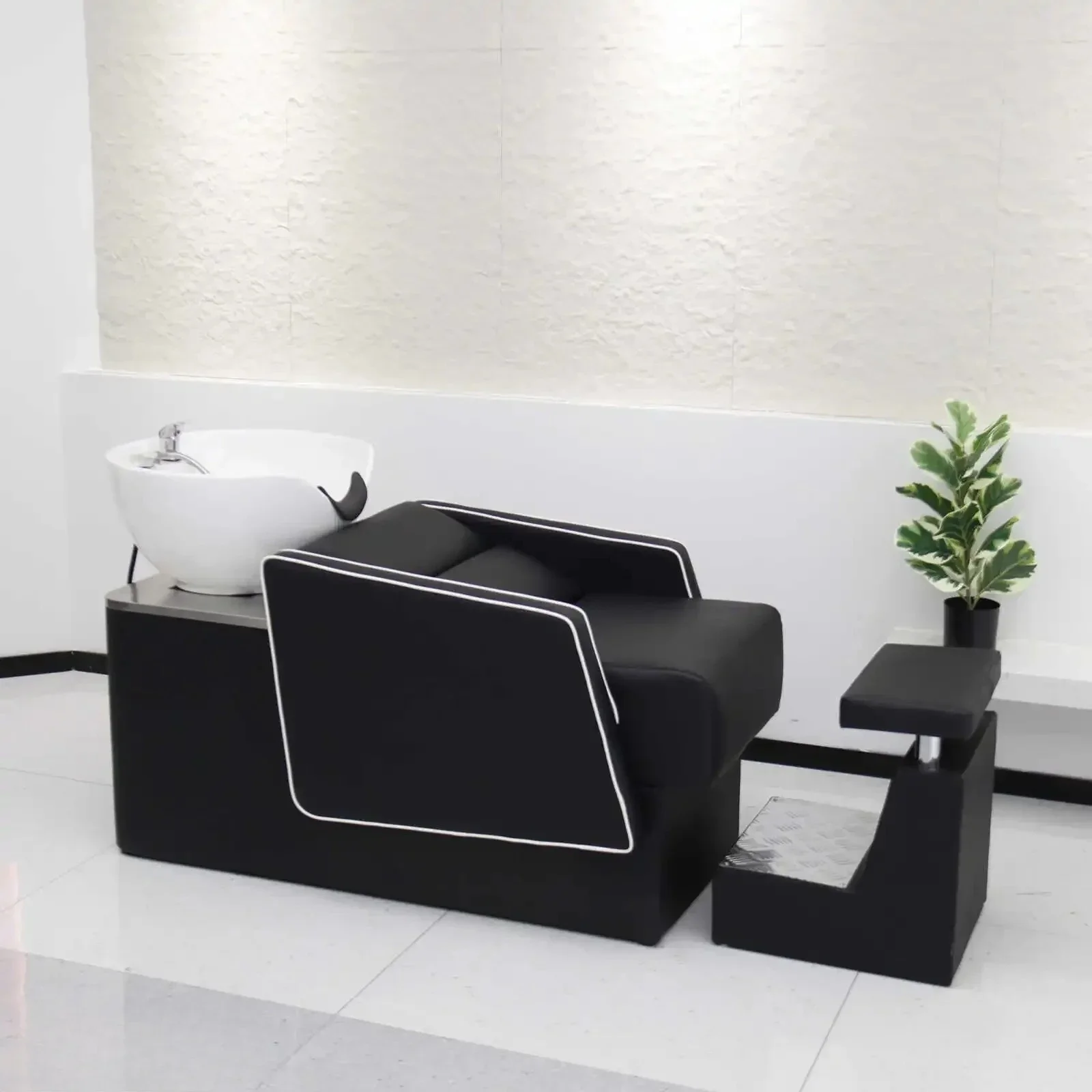 Hair salon special high-end light luxury shampoo bed factory direct sales, hair salon semi-lying flush bed