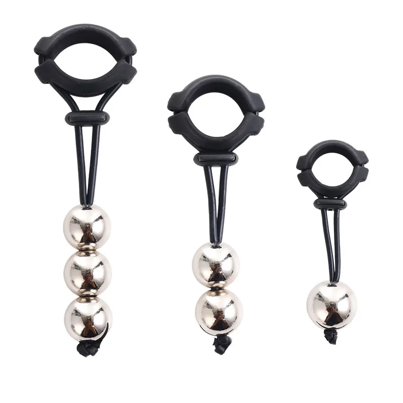 Metal Ball Cock Ring Penis Heavy Weight Hanger Stretcher Penis Erection Enlarger Extender Weight Stretcher Sex Toys For Men