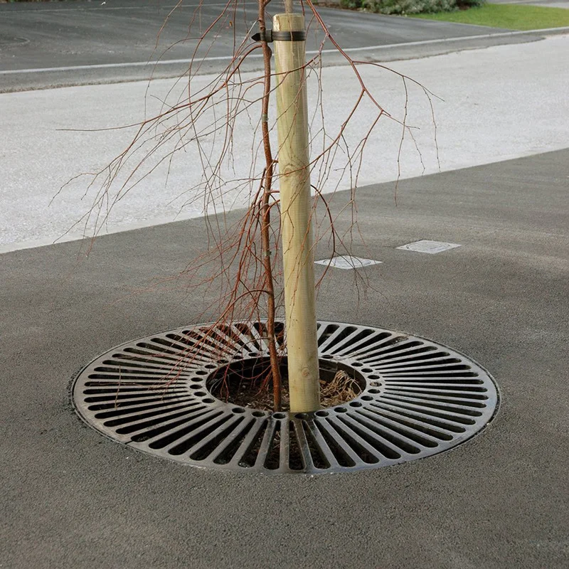 Cast iron round tree grate square greening tree pool cover tree hole grate