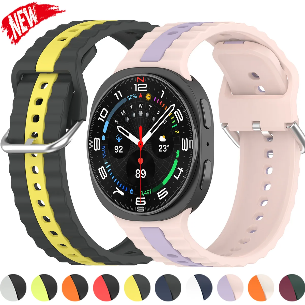Sport-Silikonarmband für Samsung Galaxy Watch 8/8, klassisches, schnell atmungsaktives Armband für Galaxy Watch 8 40 44 mm, Zubehör