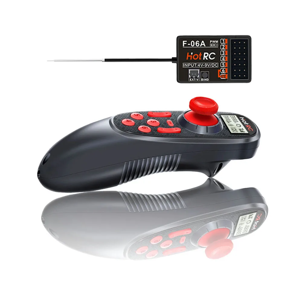 HOTRC DS-600 6CH 2.4GHz Radio System Transmitter Remote Controller with F-06A Channel Receiver for RC Boat