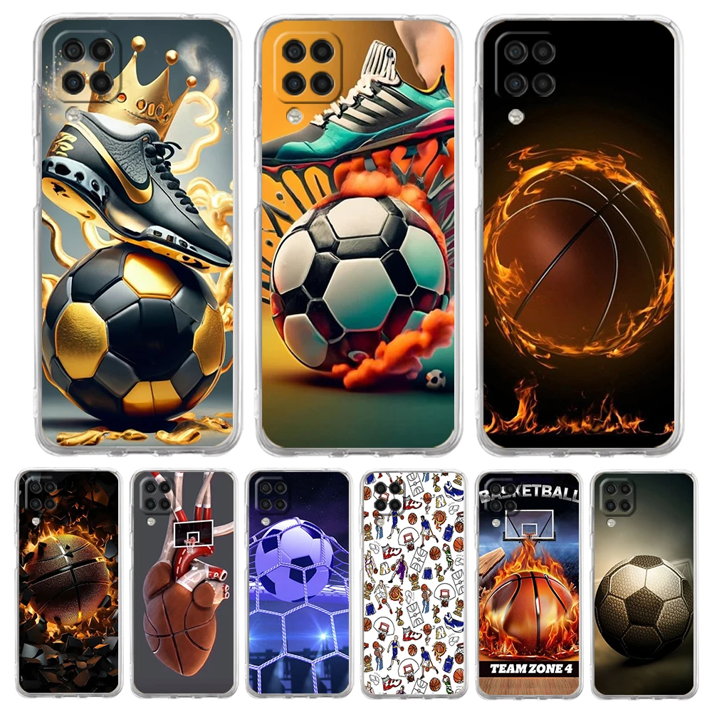 

Football Sport Phone Case for Samsung Galaxy A13 A22 A32 A52 A53 A72 A51 A71 A11 A31 A41 A01 A21S 5G Transparent Shell Capas Bag