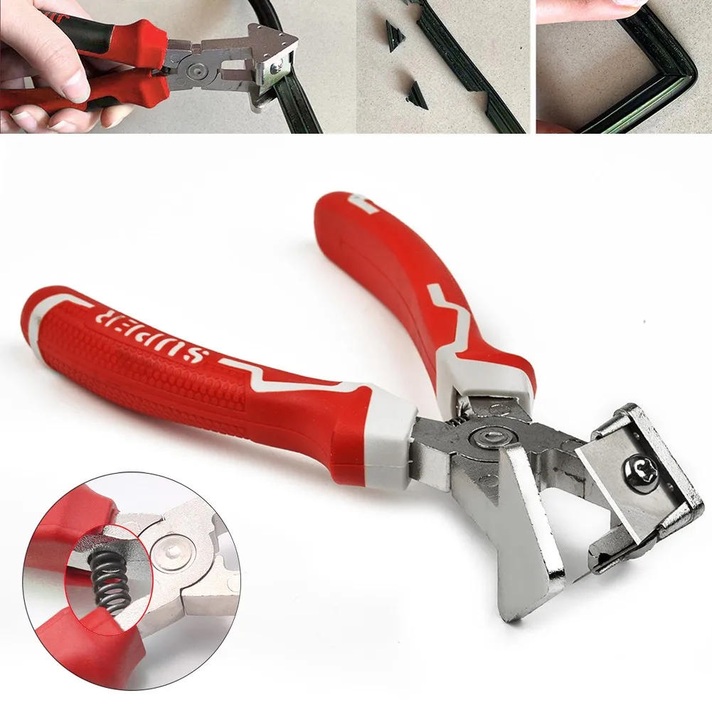 7 промышленных прямоугольных плоскогубцев, ножницы с резиновой полосой, пластиковые ножницы, угловые V-образные кусачки для резки дверей, 90 градусов