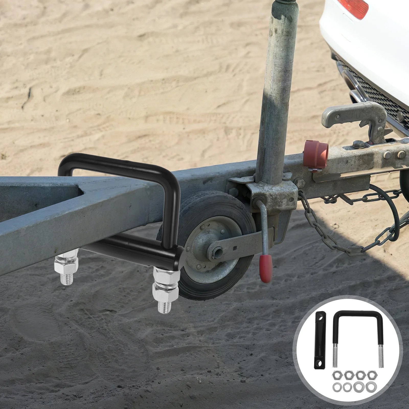 

Black Metal Hitch Clamp For Trailer Hitch Stabilizer Heavy Loads Anti-Rattle Noise Reducer Cargo Bike Rack Mount Adjustable