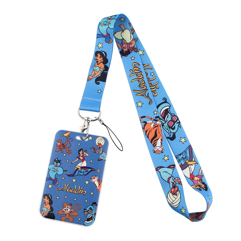 Aladdin and the magic lamp Art Cartoon Anime Fashion Lanyards Bus ID Name Work Card Holder Accessories Decorations Kids Gifts