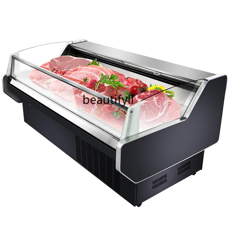 Wind Cold Fresh Meat Display Cabinet Supermarket Commercial Cold Fresh Display Cabinet Cooked Cold Dish Refrigerated Cabinet