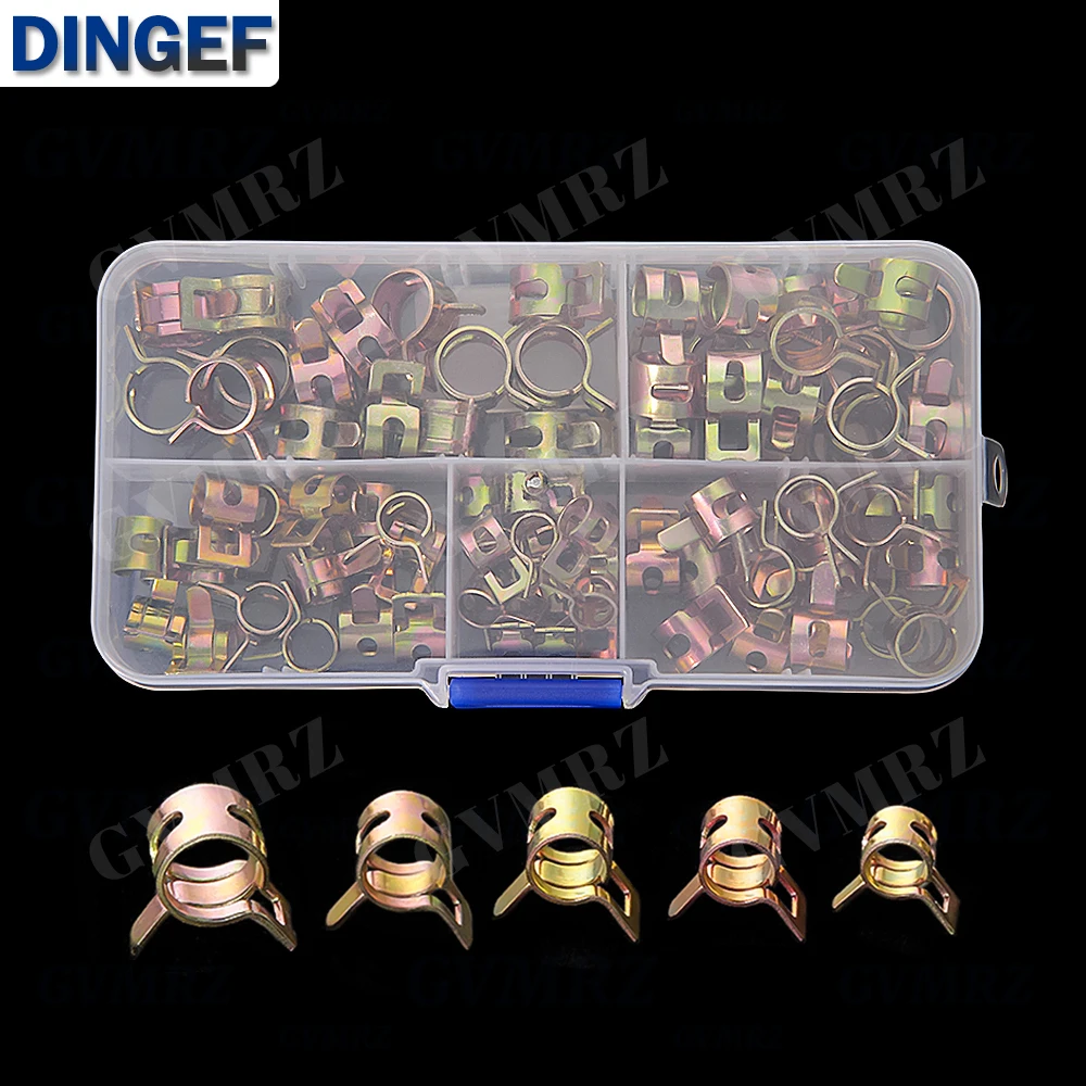 75Pcs 6mm/7mm/8mm/9mm/10mm For Choose Fuel Spring Clip Vacuum Silicon Hose Clamp Autos Spring Clip Fuel Oil Water Tube Clamp