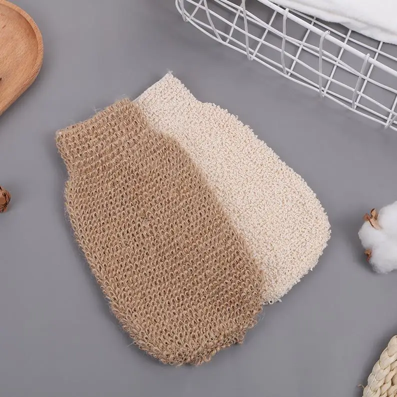 

100pcs Ramie Jute Bath Glove Body Scrub Gloves Bath Shower Sauna Scrubber Gloves ni174