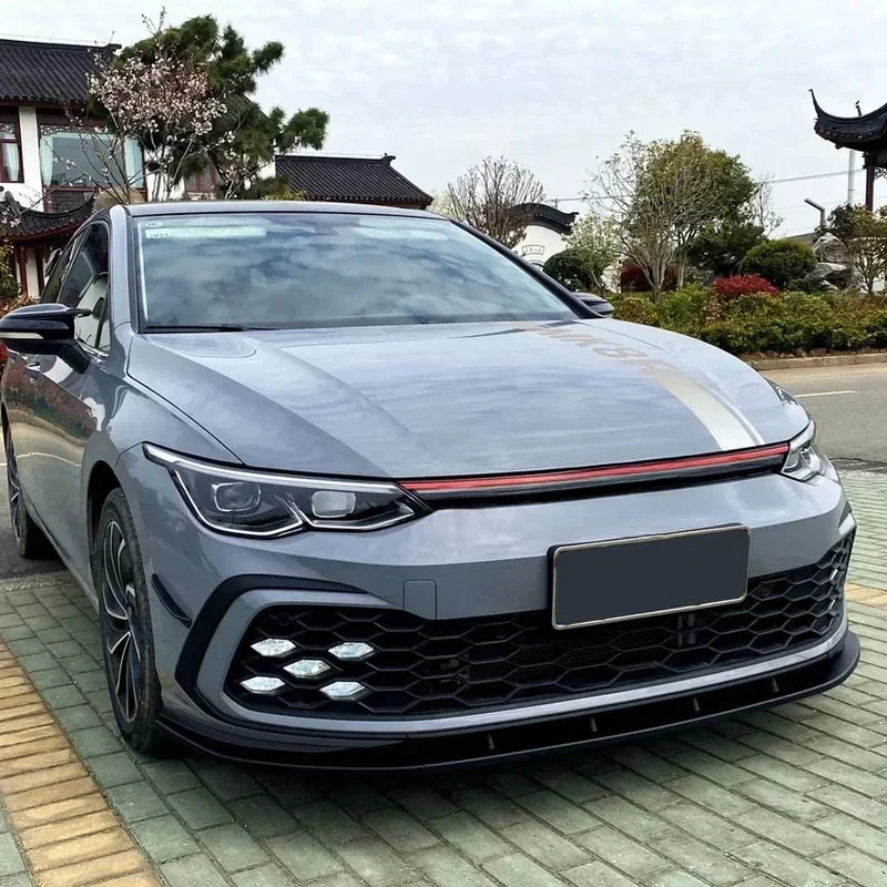 High Quality Front Bumper Lip Splitter Spoiler Diffuser Body Kit Auto Accessories Fit Golf MK8 GTI R-Line 2020+ view 3