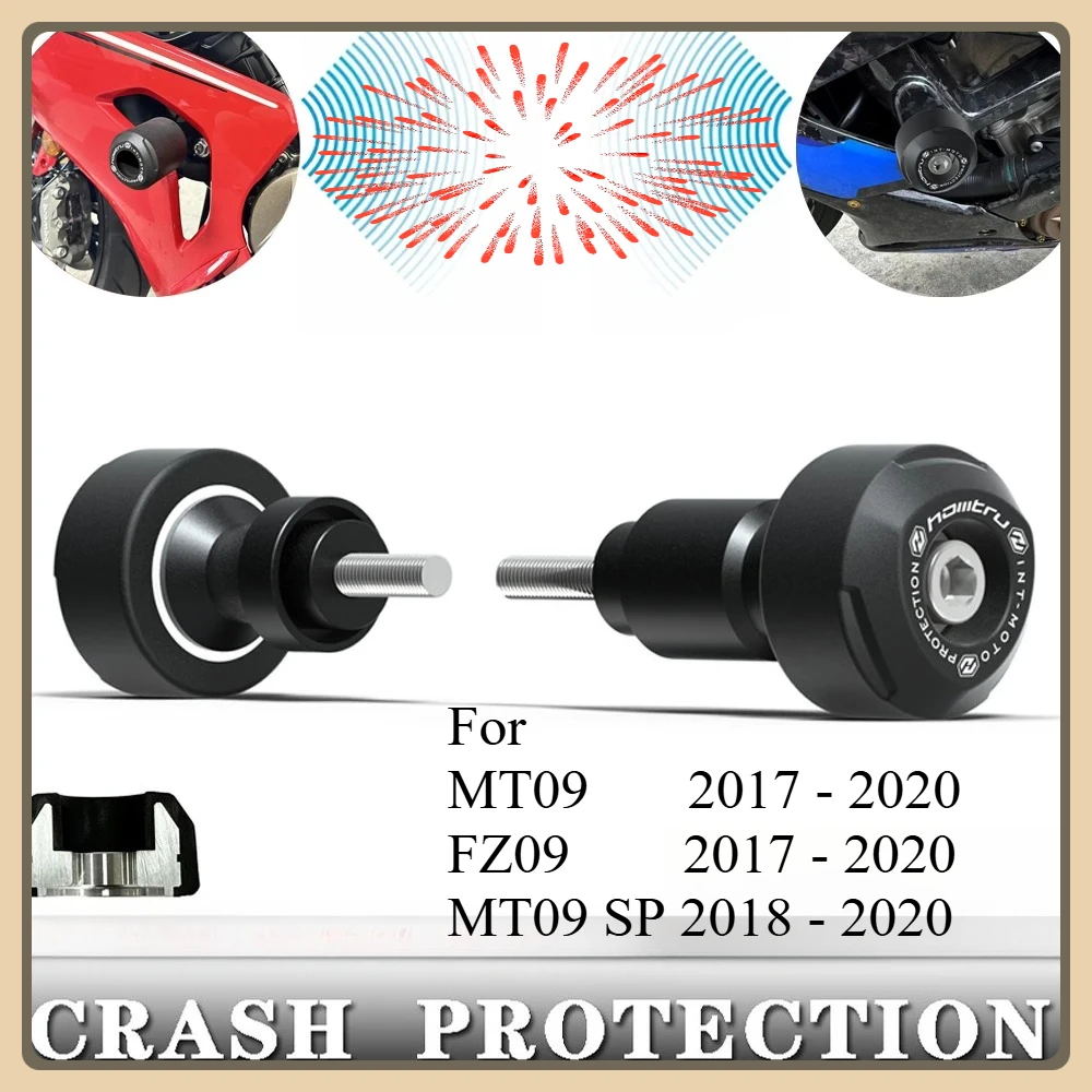 

For YAMAHA MT09 FZ09 2017 - 2020 MT09 SP 2018 - 2020 Motorcycle Crash Protection Wheel Falling Bobbins Aluminum nylon FZ-09