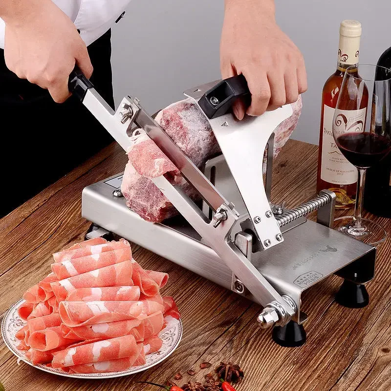Lamb roll slicer Household manual meat slicer Beef slicer Fat beef meat planer Artifact thickness adjustable labor-saving design