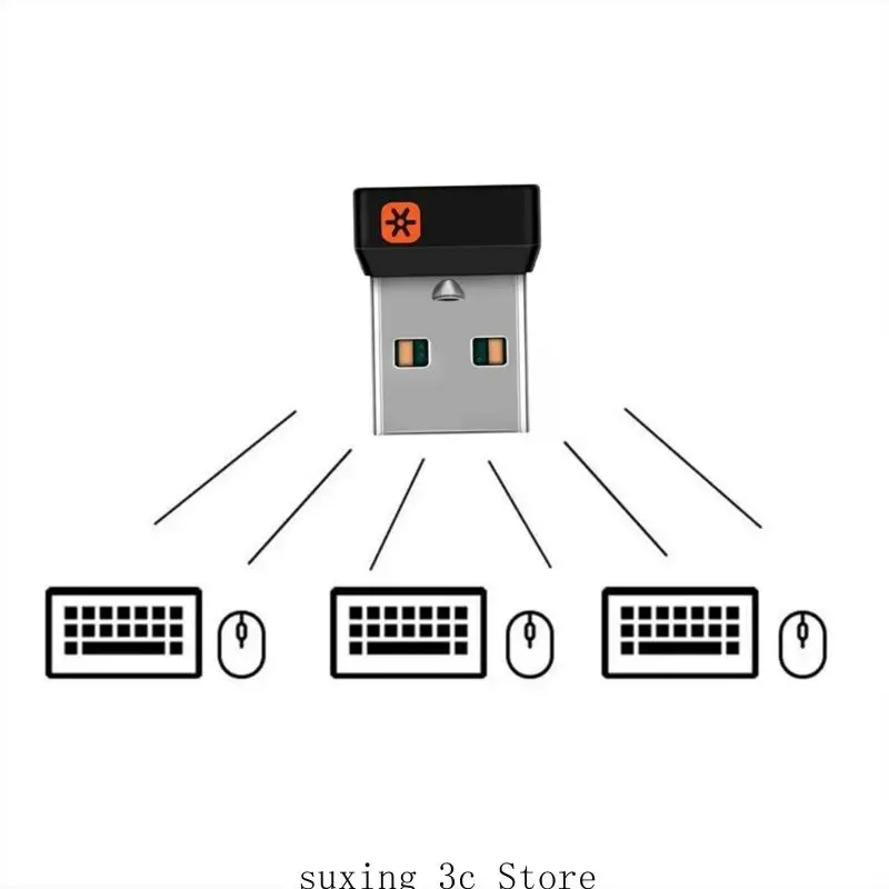 E8BE USB Dongle Receiver Adapter Pemersatu untuk M905 M325 M585 M510 M705 Keyboard Mouse
