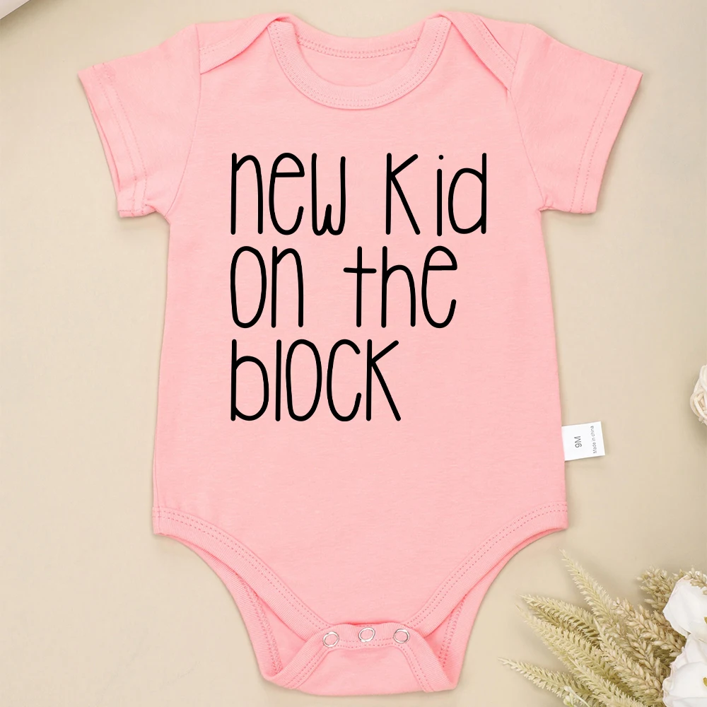 New Kid on the Block Cotton Newborn Onesies Cute Baby Girl Boy Clothes Cheap High Quality Comfy Breathable Infant Bodysuit Items